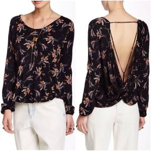 ✨FREE PEOPLE FLORAL OPEN BACK TOP